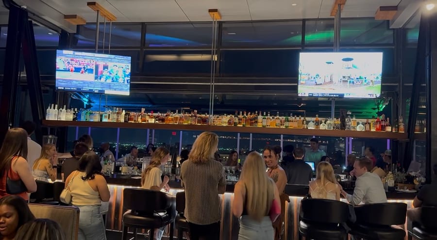 Rooftop mixer crowd